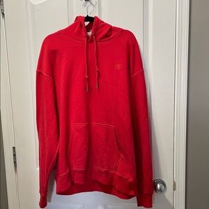Champion Men's Bright Red Hoodie Size XL